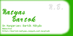 matyas bartok business card