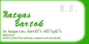 matyas bartok business card